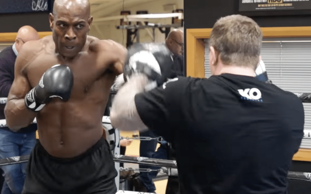 Bruno doing some pad work