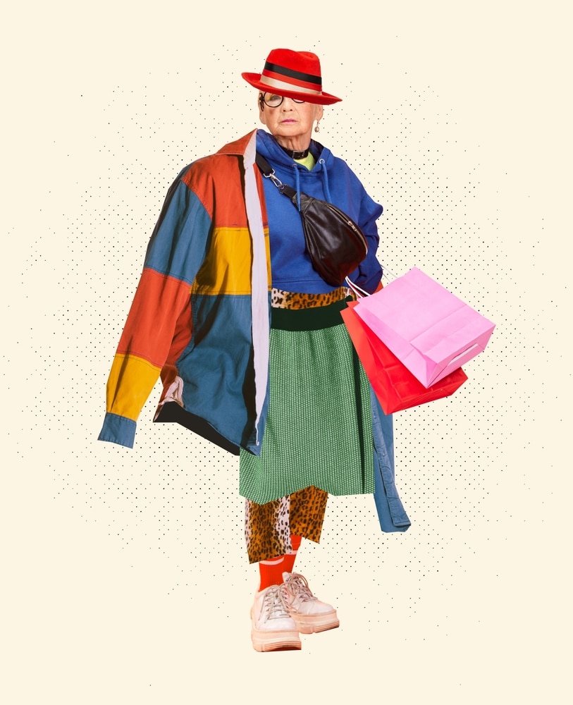 Fashionable middle age woman wearing a lot of diverse clothes. | Credit: Master1305