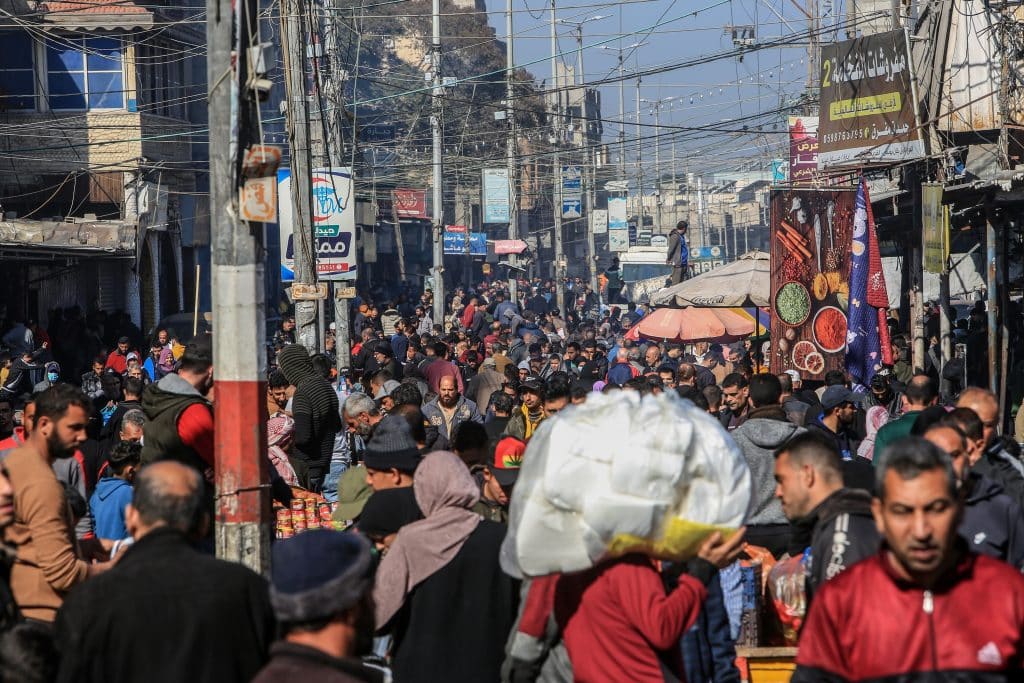 Crowd of people at a market