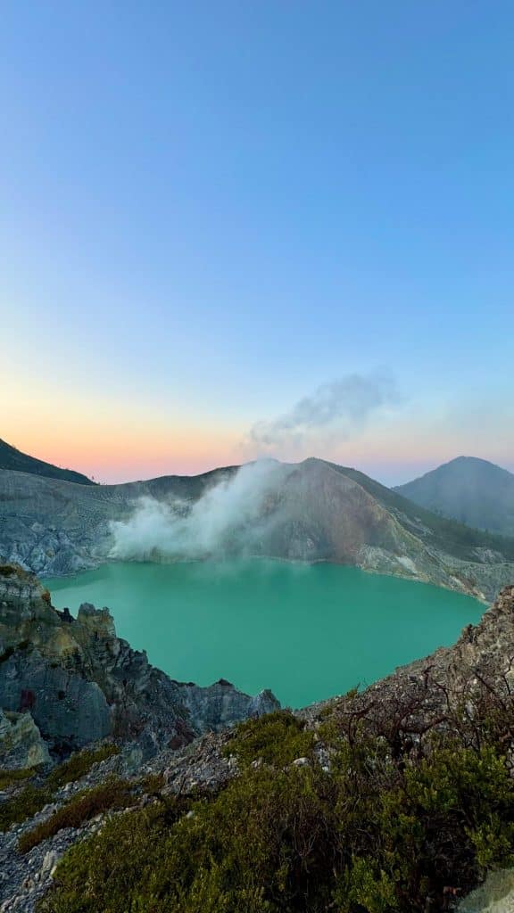 A picture of the acid lake in Ijen