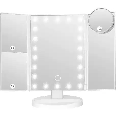 A light-up vanity mirror. 