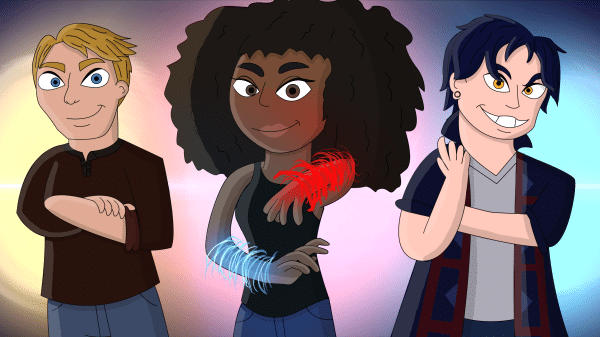 The Legendborn Cycle series main characters: Nick, Bree, and Selwyn.