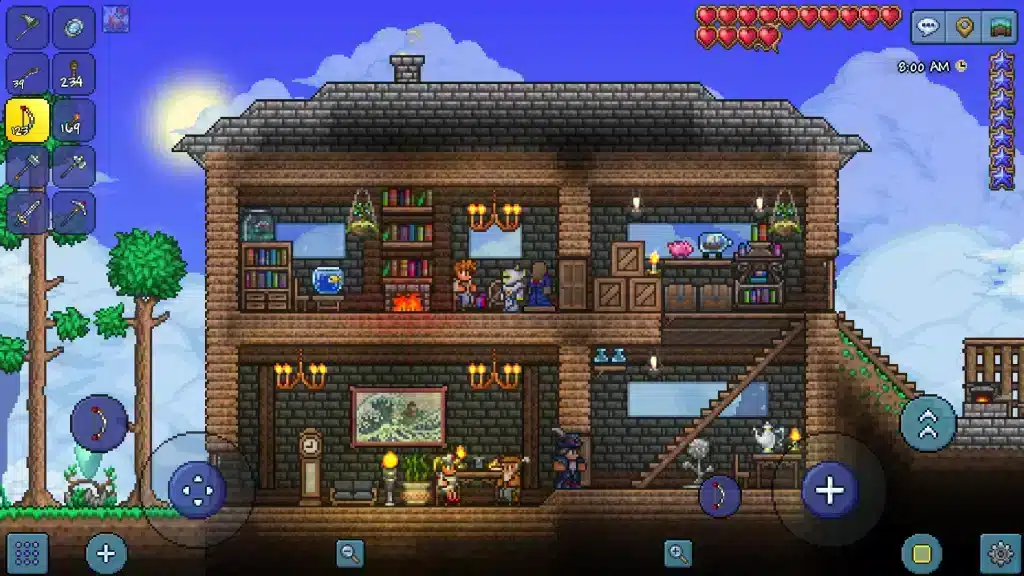 An official screenshot showing off the mobile port of Terraria