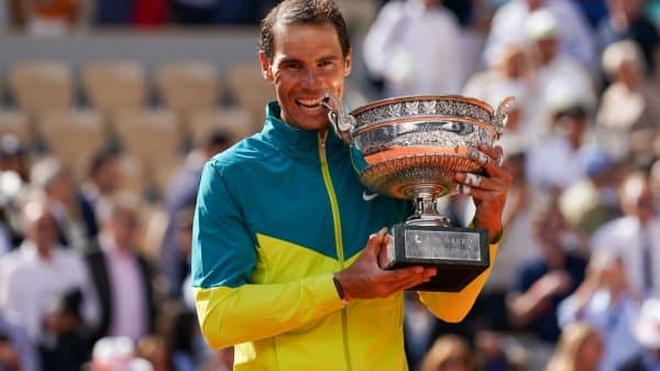 Rafael Nadal winning his last Grand Slam title