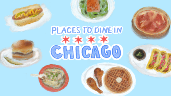 An illustration of local food from Chicago.