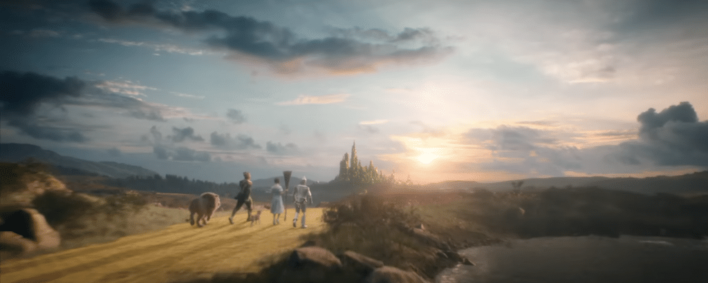 Dorothy and her friends on the way to the city of Oz