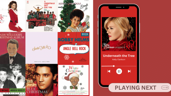Collage of Christmas classic songs.