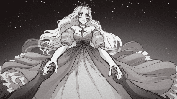 The Princess being spun out while she and the player character dance under the stars.