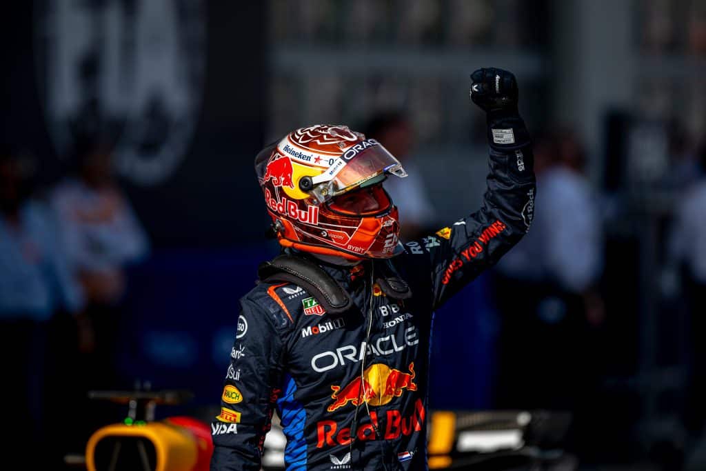 man in a racing suit