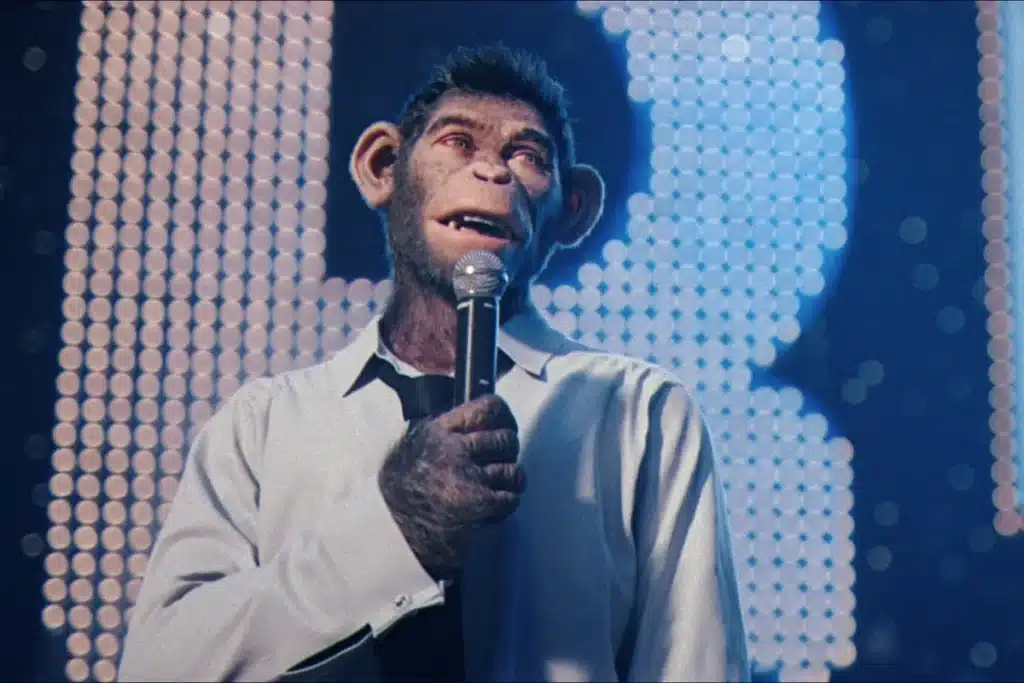 Robbie Williams sings cabaret. Credit: Paramount Pictures.