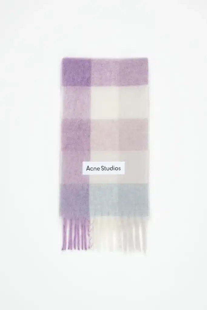 Mohair checked scarf