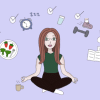 A girl sitting and mastering micro habits