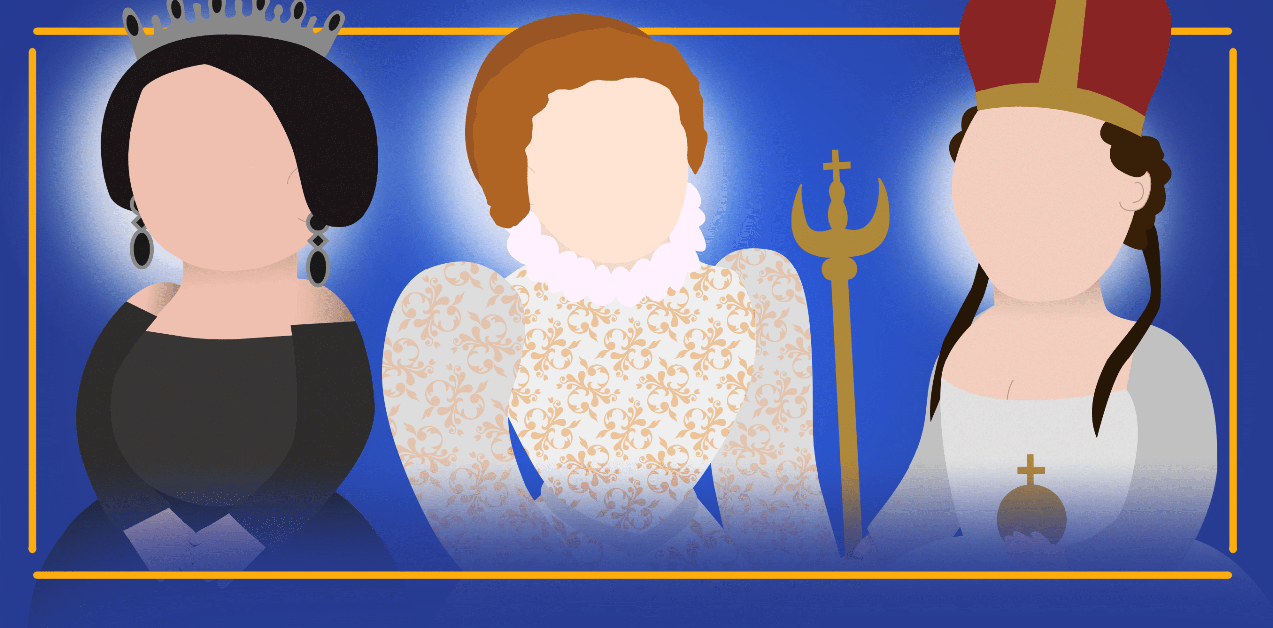 Three queens who have no faces