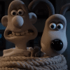 Wallace (left) & Gromit are tied up and afraid. Credit: Netflix