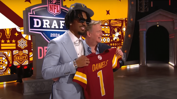 Jayden Daniels is selected with the second overall pick in the 2024 NFL Draft.