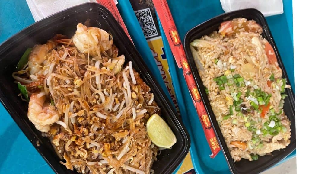 Pad Thai and fried rice from Boon Chu Thai Street in Flushing