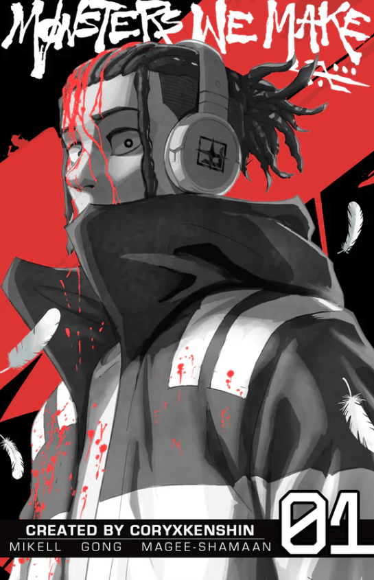 the front cover of Cory's first manga book, Monsters We Make
