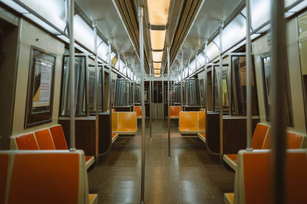 Interior of an old subway car in New York. Credit: Jon Bilous/Shutterstock