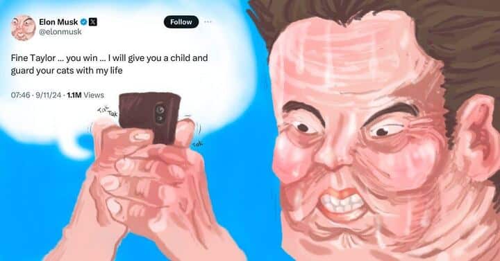 Elon Musk tweets that he wants to give Taylor Swift a child