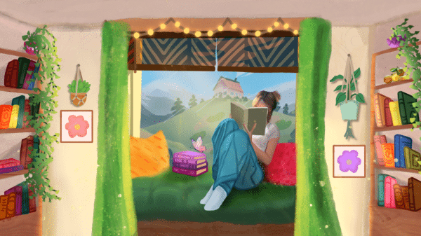 The perfect setting for a cozy reading session
