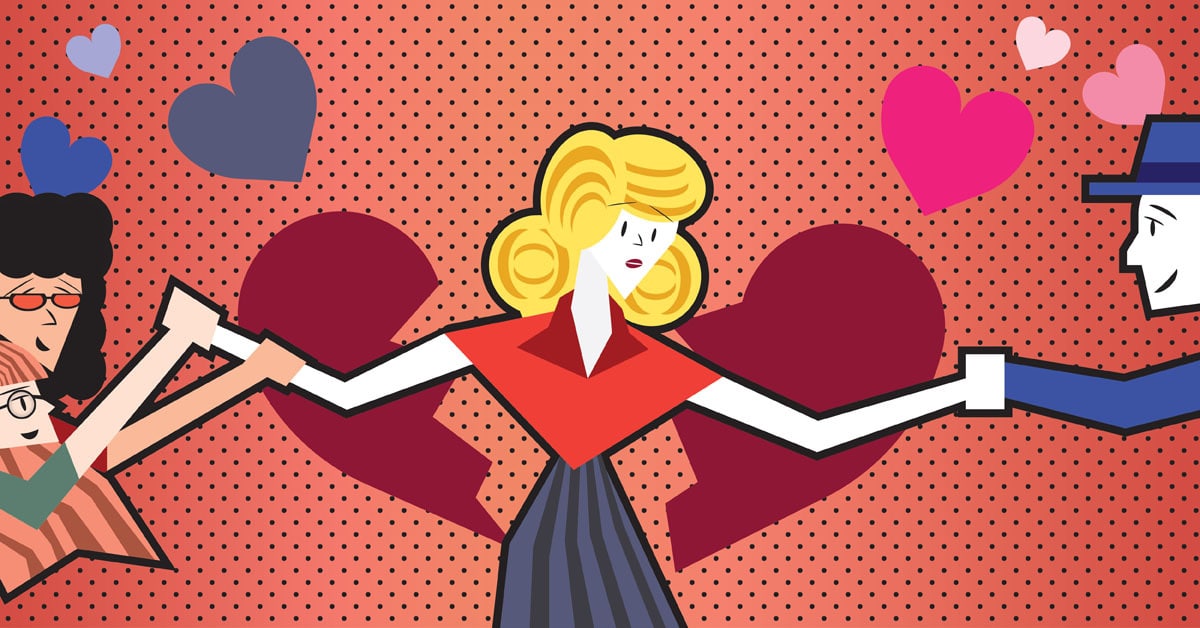 Woman struggling to balance her platonic and romantic relationships