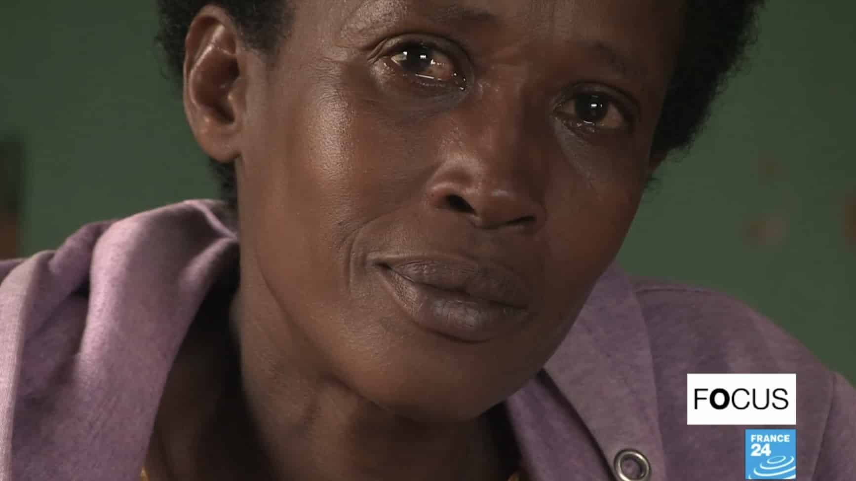 "Against the odds: The Rwandan women raising a family despite genocide and rape": A survivor speaks of not knowing other women had been raped too. Many Tutsi regarded her as Hutu for giving birth to a child born of Hutu rape. Image: YouTube/@ FRANCE 24 English