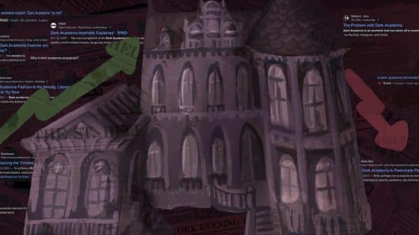 Castme in the background with two arrows, one up and one down