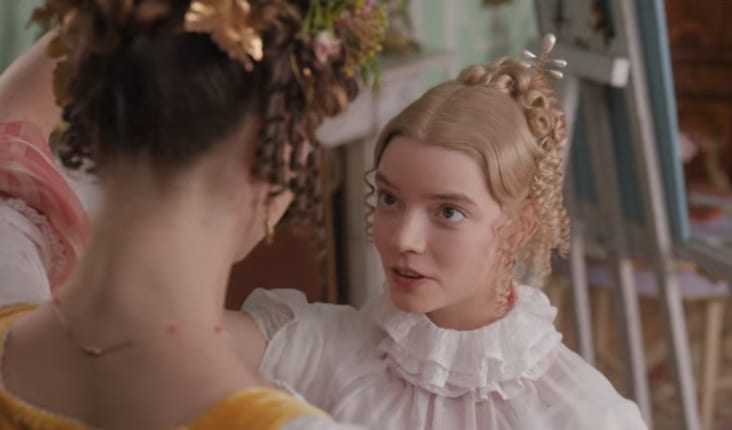Emma Woodhouse looks up at her friend Harriet.