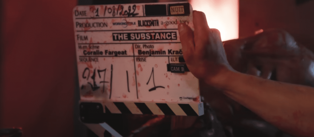 A directors tool splattered in blood