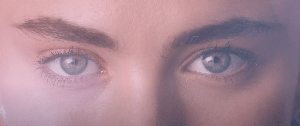 A close up of a woman's (Sue's) eyes