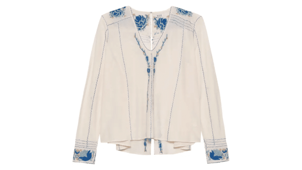 BODE Cornflower Embroidered Blouse