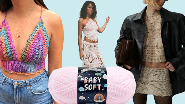Clothing articles made from crocheting