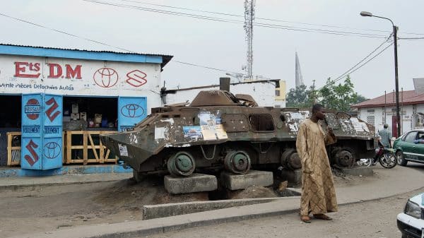 The tank on a city street in Brazzaville, Congo. 2013. Image: Shutterstock/Sergey Urvadnikov