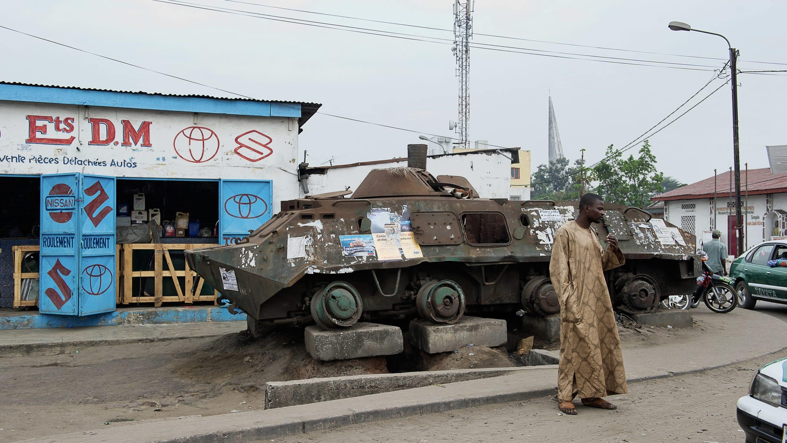 The tank on a city street in Brazzaville, Congo. 2013. Image: Shutterstock/Sergey Urvadnikov
