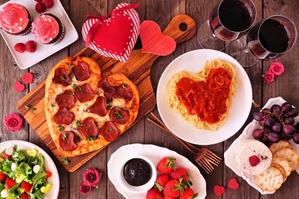 Home,Cooked,Valentines,Day,Dinner.,Top,View,Table,Setting,On
