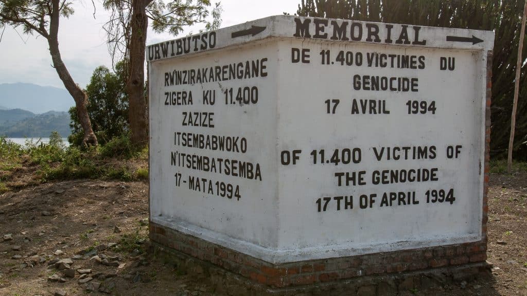 Saint Jean Catholic Church, Lake Kivu, Rwanda: A memorial for the 11,400 Tutsi and moderate Hutu massacred in this region during the Rwandan Genocide. Image: Shutterstock/MilanoPE