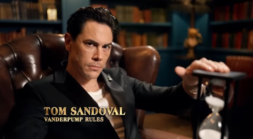 Tom Sandoval looking into the camera for The Traitors trailer