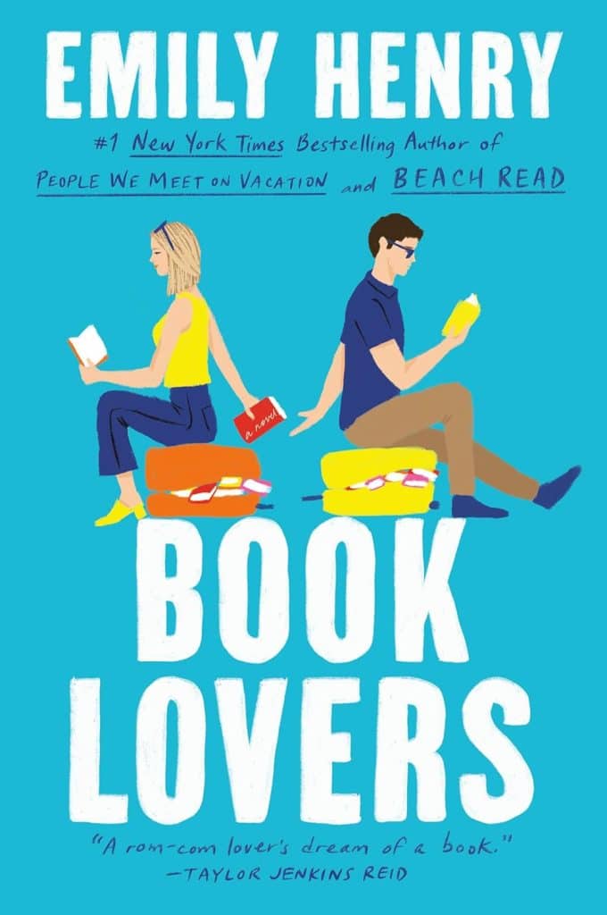 The cover for Emily Henry's enemies-to-lovers book Book Lovers.