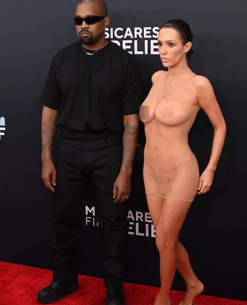 Kanye West (left) and Bianca Censori (right) pictured at the 67th Annual Grammy Awards. Credit: David Fisher/Shutterstock