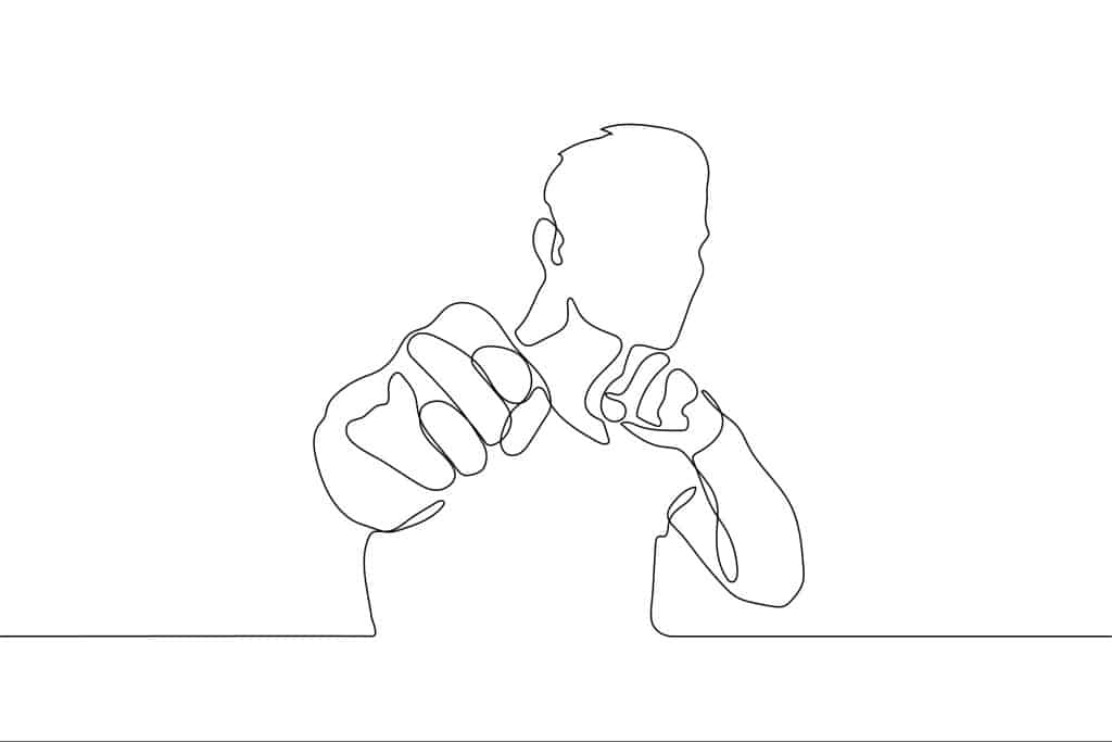 Image of an abstract man getting ready to fight someone, facing the viewer.