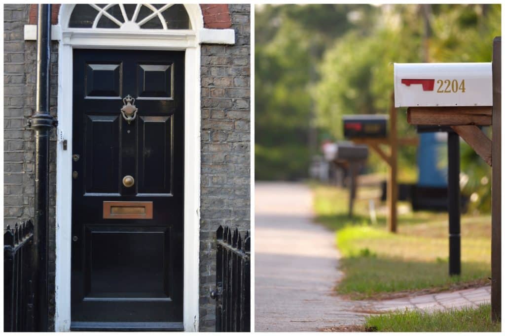 Image showing American and British Mail boxes.