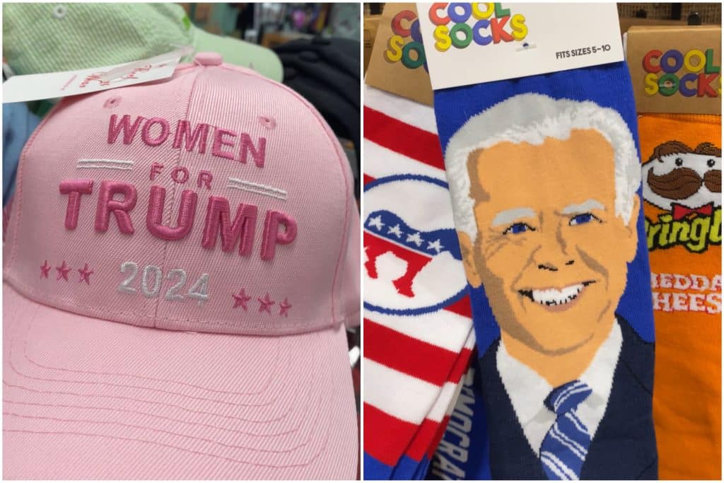Image showing political clothing that surprises brits.