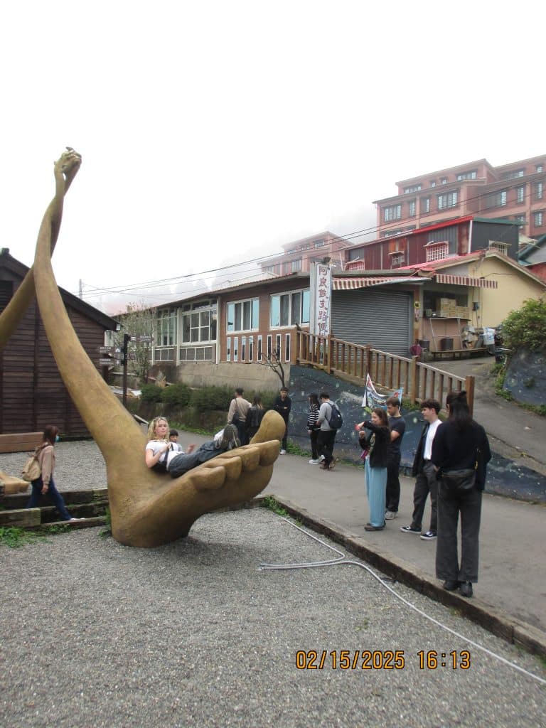 There were lots of cool little spots to stop by on the road trip in Taiwan, including this giant foot statue.