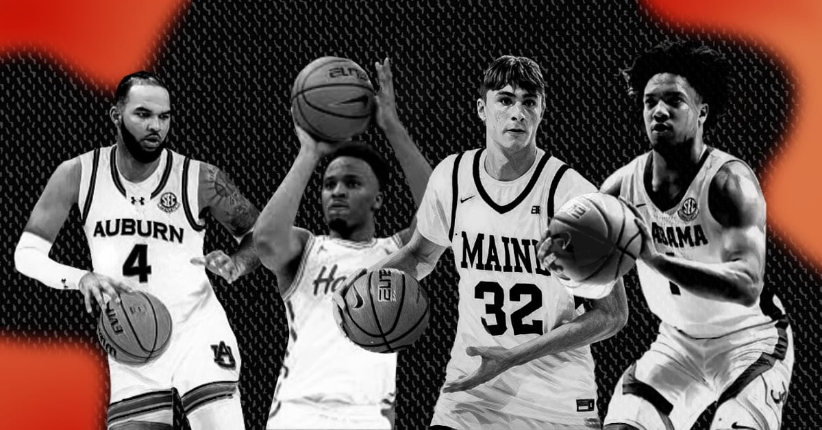 Johni Broome, L.J. Cryer, Cooper Flagg, and Mark Sears playing basketball