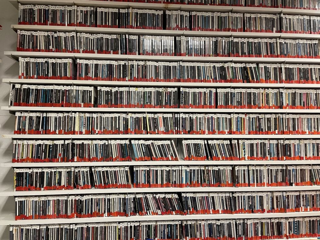 CD shelves at the Smith College radio station