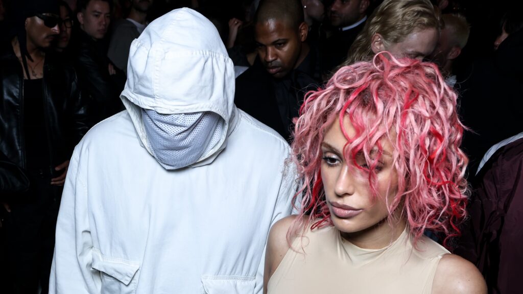 Kanye West and Bianca Censori at the Prototypes Menswear Spring/Summer 2025 show. Credit: Lyvans Boolaky/Shutterstock
