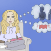 Girl thinking about red flags and relationships while reading