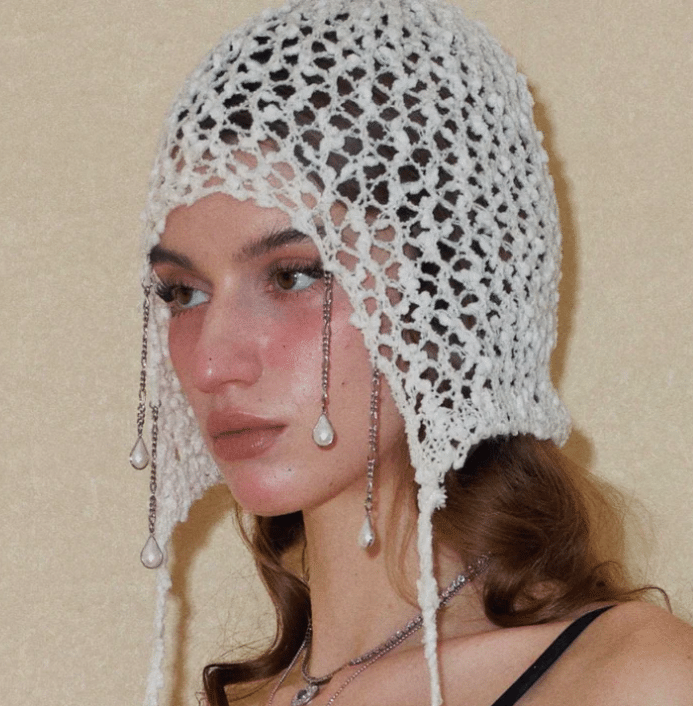 Prod Bldg's Hollow Knit Hat/Neck gaiter with Pendant.