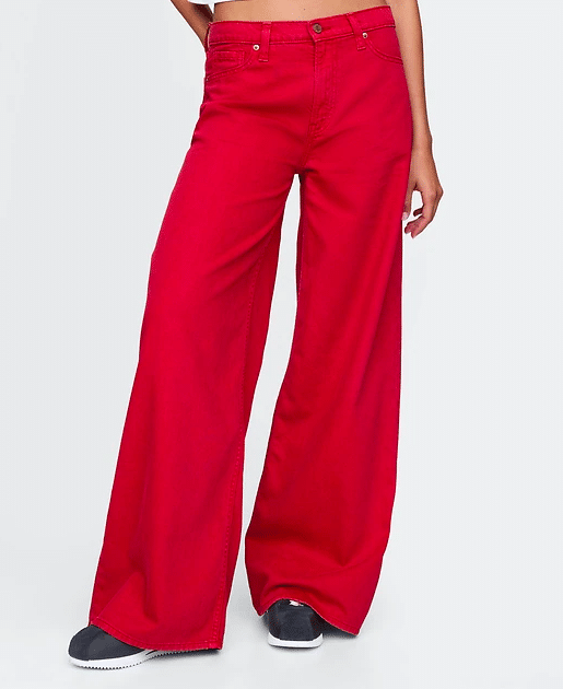 Gap Mid Rise UltraSoft Baggy Jeans in Sled Red, .99