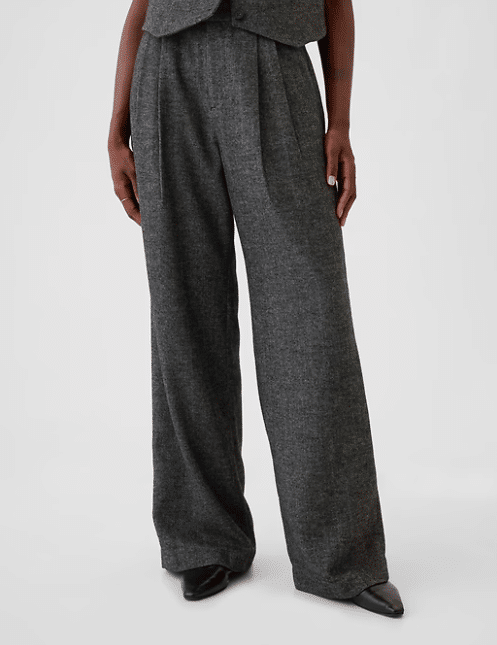 Gap 365 High Rise Brushed Twill Pleated Trousers, .90